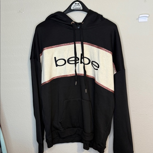 bebe Tops - Bebe Black and Cream Women's Hoodie
